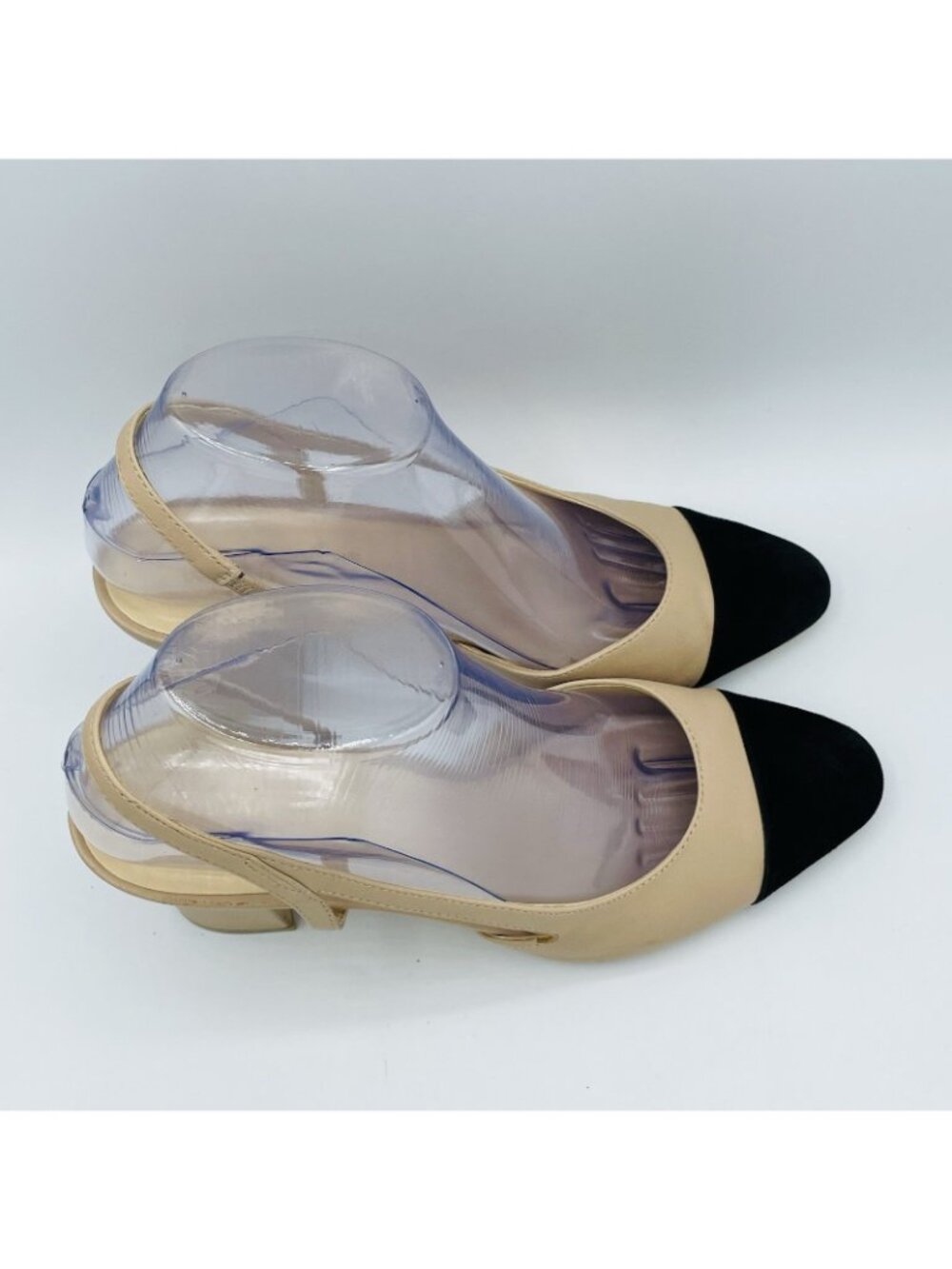 Ivanka Trump Shoes Womens Size 8.5 M Beige Liah Leather Slingback Heels Sandals - Picture 3 of 10